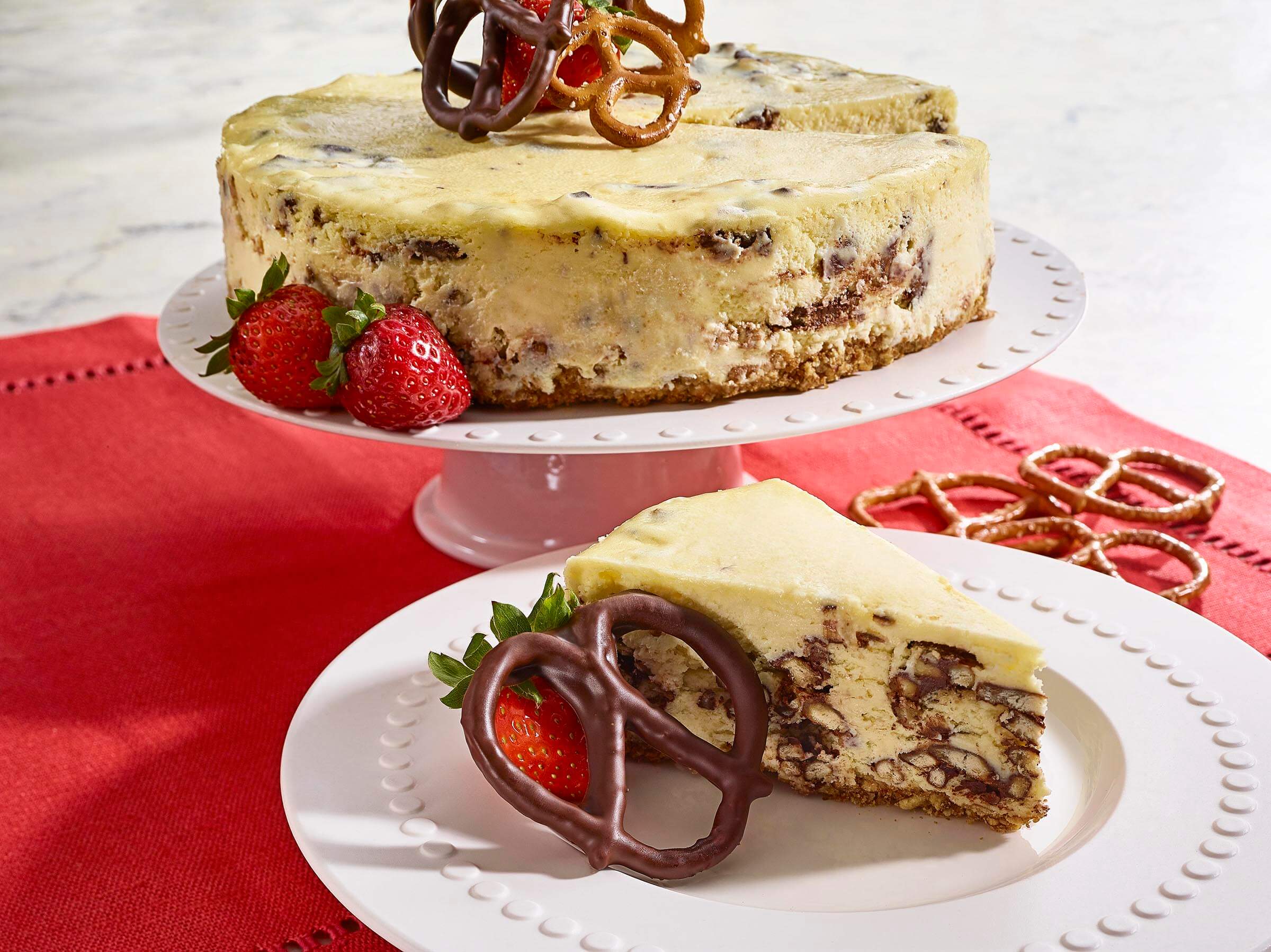 Herr's Chocolate Pretzel Cheesecake